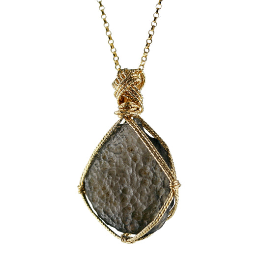 コロンビアナイト ゴールドフィルドペンダント 37×25mm CH-APR22-010