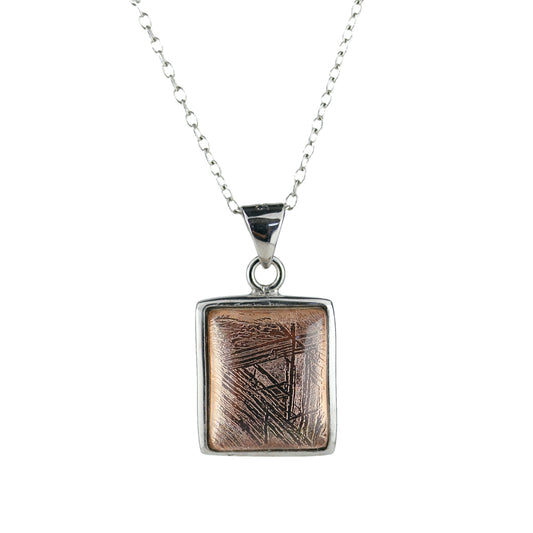 ムオニオナルスタ隕石 シルバーペンダント(レクタングル型)2カラー 11×22mm CH-JUL22