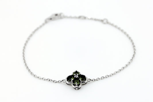 モルダバイト シルバーブレスレット 幅12mm 全長16.5cm-19.5cm サイズ調節可能 SBRMDV-001