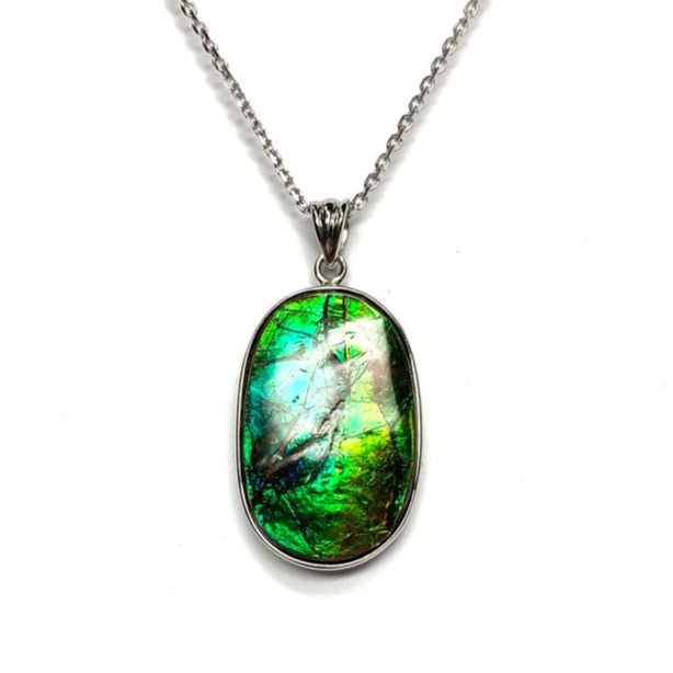 誠実 アンモライト CHARIS – CH19DE-043 38×18mm シルバーペンダント コレクション