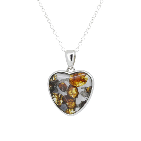 セリコ・パラサイト隕石 ケニア産 シルバーペンダント 16×23mm CH-FEB25-006