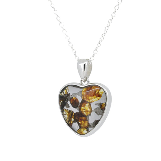 セリコ・パラサイト隕石 ケニア産 シルバーペンダント 16×23mm CH-FEB25-006