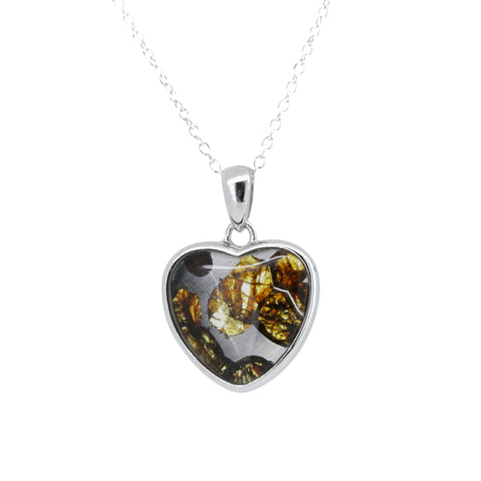 セリコ・パラサイト隕石 ケニア産 シルバーペンダント 16×23mm CH-FEB25-008