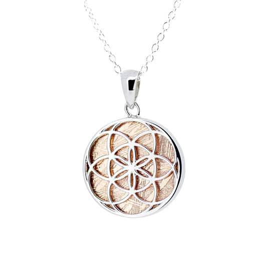 ムオニオナルスタ隕石 シルバーペンダント(シードオブライフ)2カラー 20×27mm SPMT-1145-18