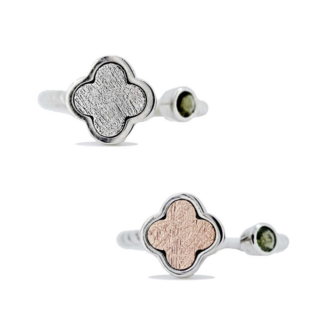 「ムオニオナルスタ隕石&モルダバイト」クローバーリング再入荷