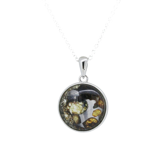 セリコ・パラサイト隕石 ケニア産 シルバーペンダント 16×24mm CH-SEP25-019