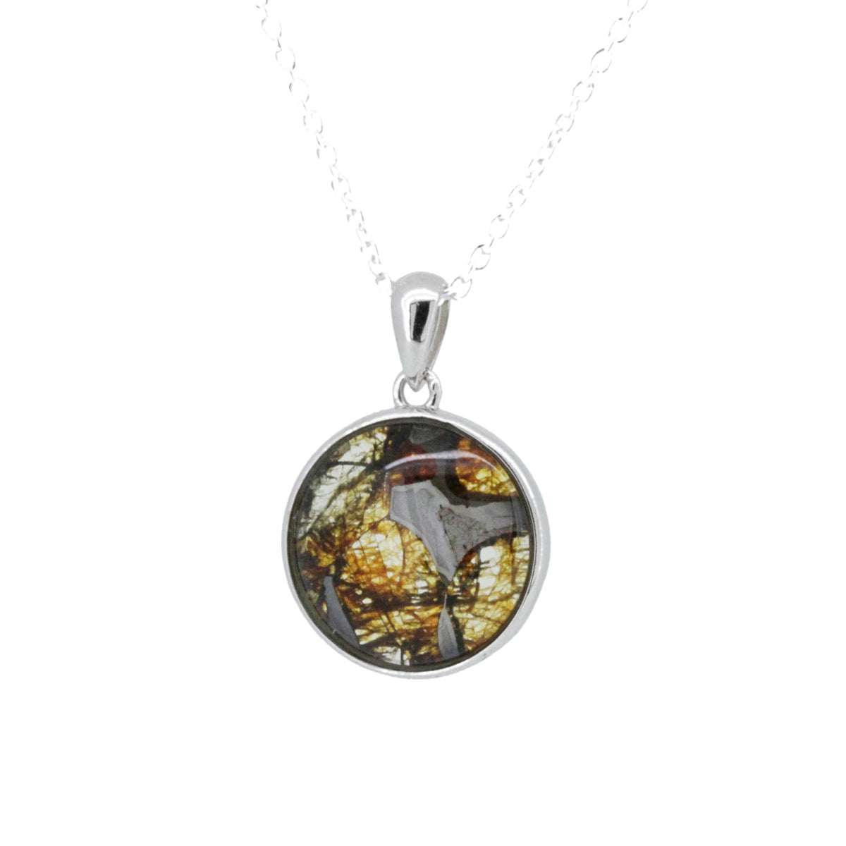 セリコ・パラサイト隕石 ケニア産 シルバーペンダント 16×24mm CH 