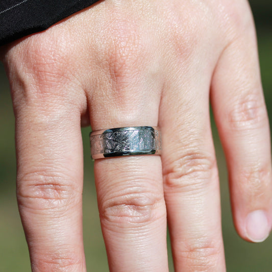 ムオニオナルスタ隕石 チタンリング 幅8mm TRMT-320